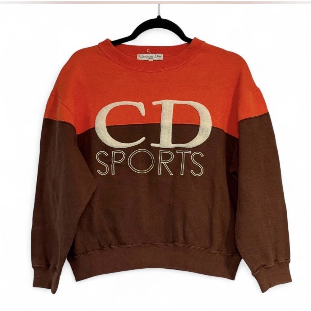 Vintage Christian Dior CD Sports Sweatshirt Brown/ Orange